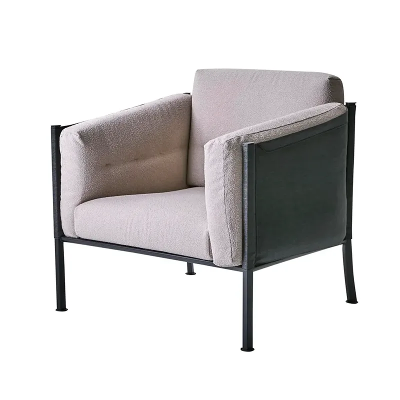 DELUX-Sessel - Teddy Beige/Schwarz van Brafab – productfoto