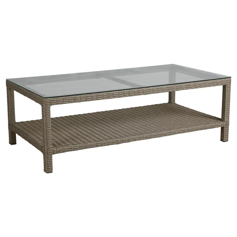Funkia Couchtisch 70x140 beige/Glas von Brafab – Produktfoto