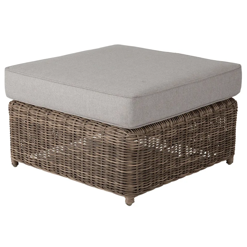 Glendon Fußhocker rustikal Rattan inkl. Kissen von Brafab – Produktfoto