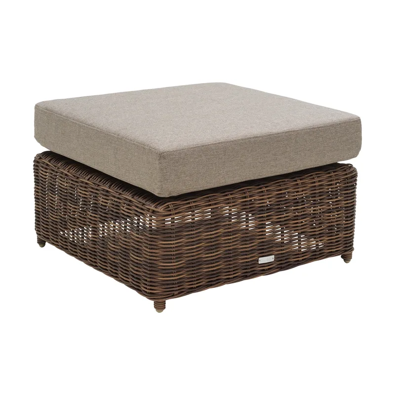 Glendon Pouf Dark Brown-soft moose van Brafab – productfoto
