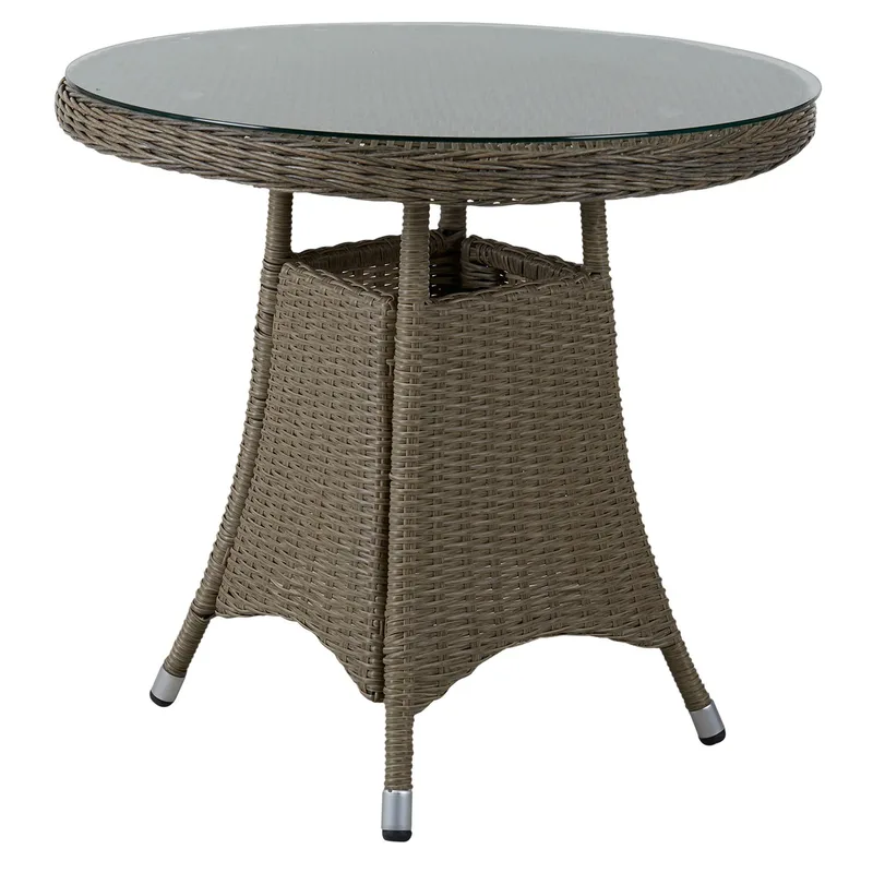 Hornbrook Couchtisch 80 cm beige Kunststoff-Rattan inkl. Glas von Brafab – Produktfoto