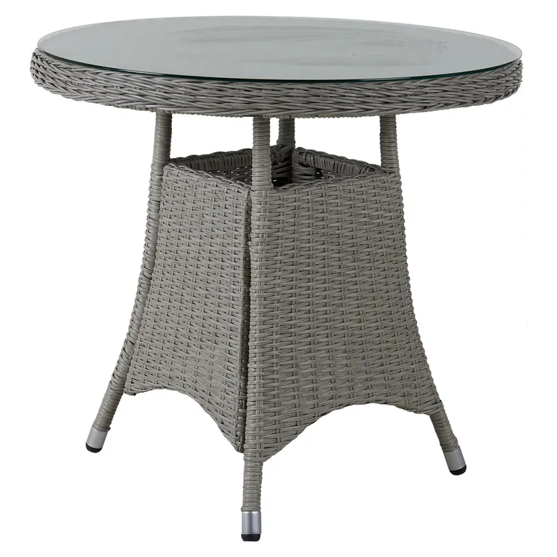 Hornbrook Couchtisch 80 cm grau synthetisches Rattan inkl. Glas von Brafab – Produktfoto