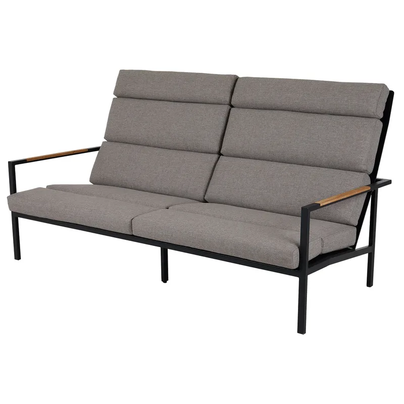 Indus 3-Sitzer Sofa schwarz mit Kissen von Brafab – Produktfoto