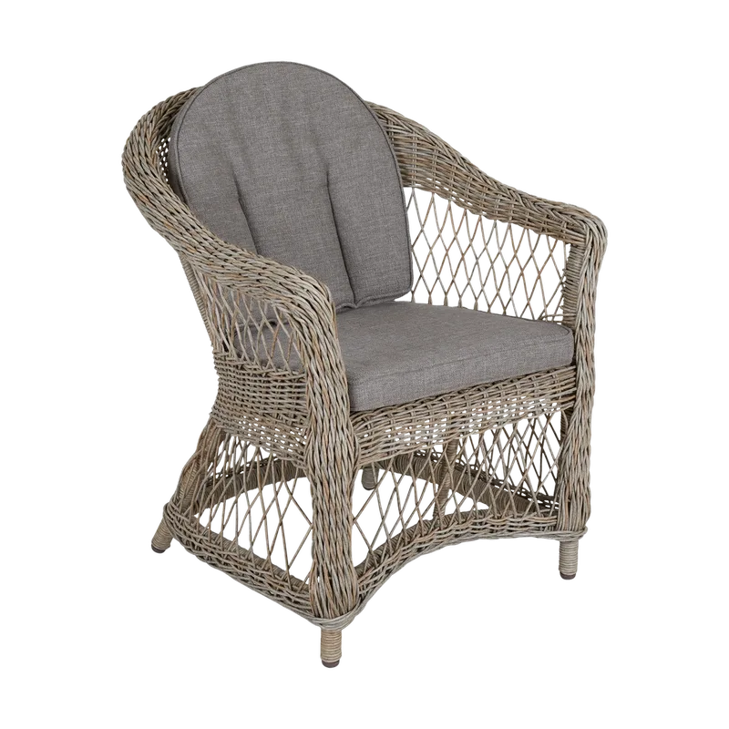Kamomill Armlehnstuhl mit Sitz- und Rückenkissen Beige-sand van Brafab – productfoto