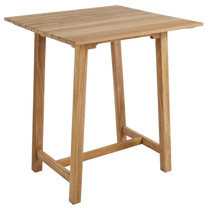 Keros Stehtisch 80x80 cm Teak natur von Brafab – Produktfoto