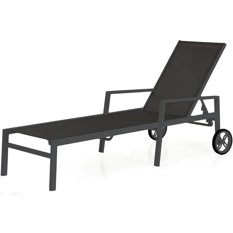 Leone Liegesessel schwarz/grau Aluminium de Brafab – photo du produit