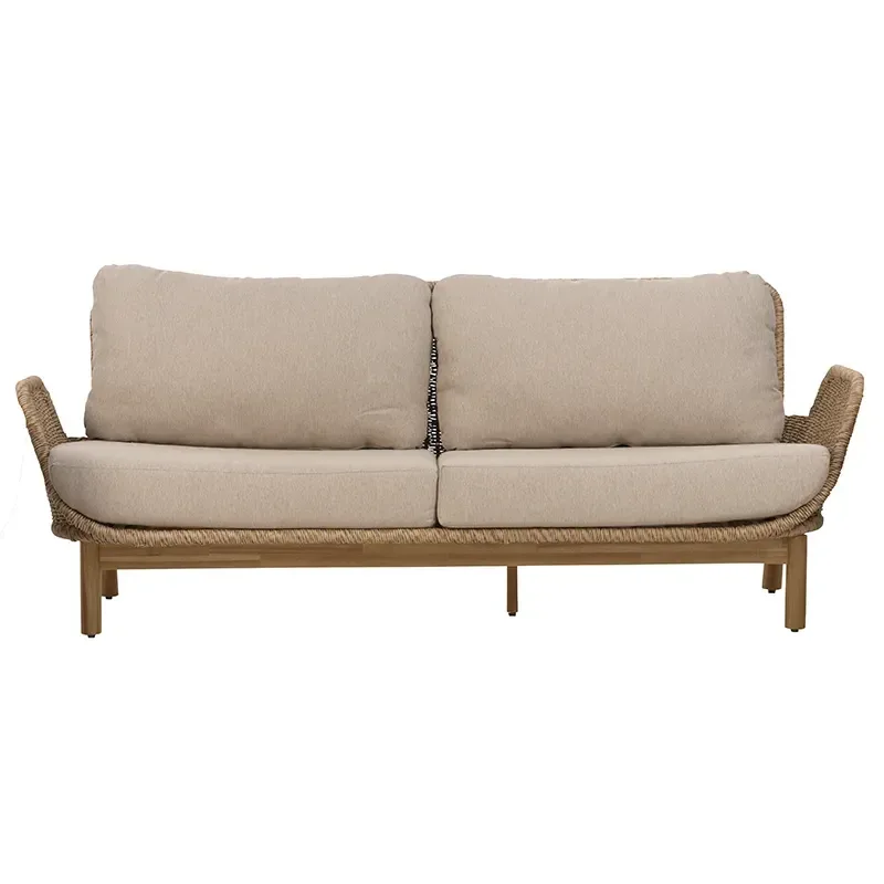 Lily 2,5-sitzer-sofa Twist straw / Plush wheat / teak von Brafab – Produktfoto
