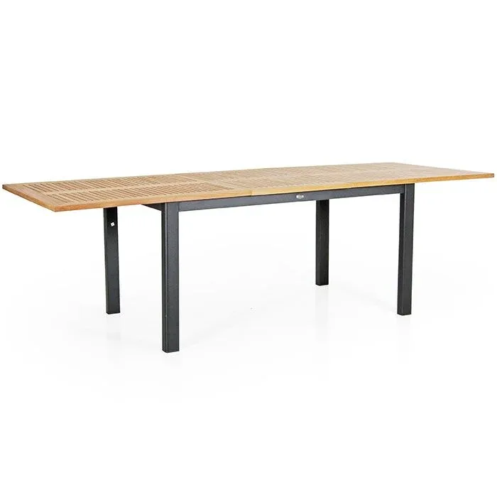 Lyon Esstisch 92x152-210 cm schwarz / Teak van Brafab – productfoto