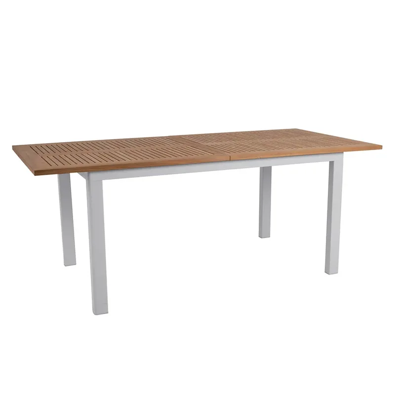 Lyon Esstisch 92x194-252 cm Light Grey/Teak van Brafab – productfoto