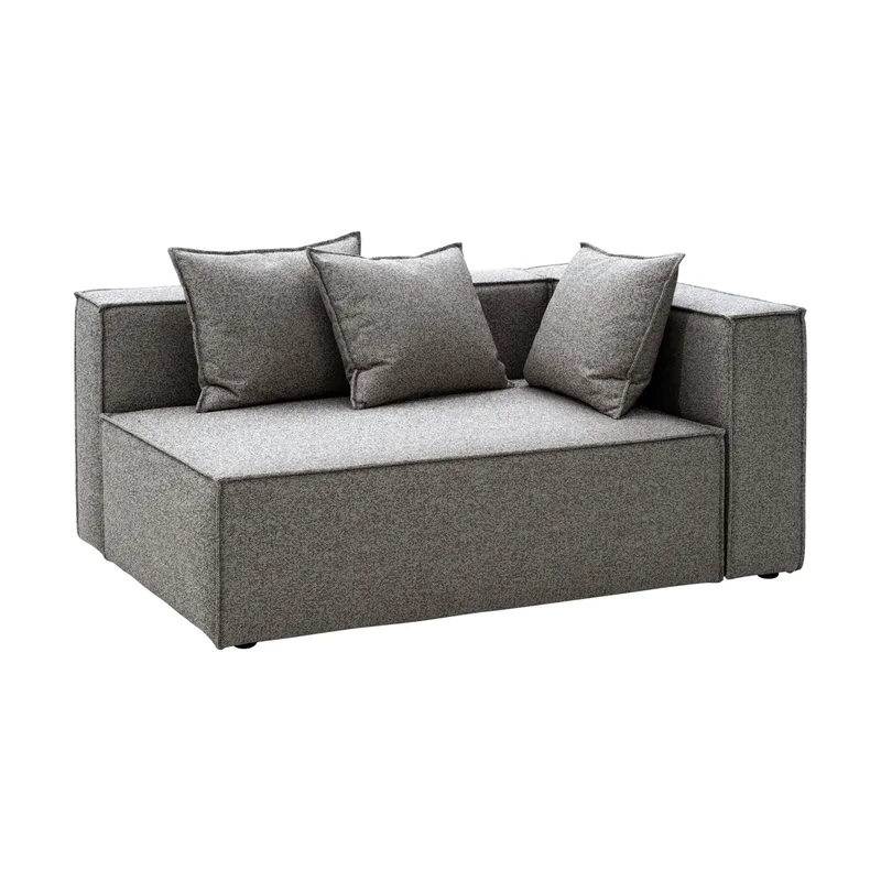 Muki Sofamodul Smokey grey, Abschluss links van Brafab – productfoto