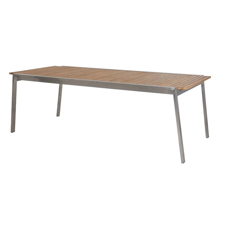 Naos Esstisch 100x220-320 cm Edelstahl/Teak von Brafab – Produktfoto