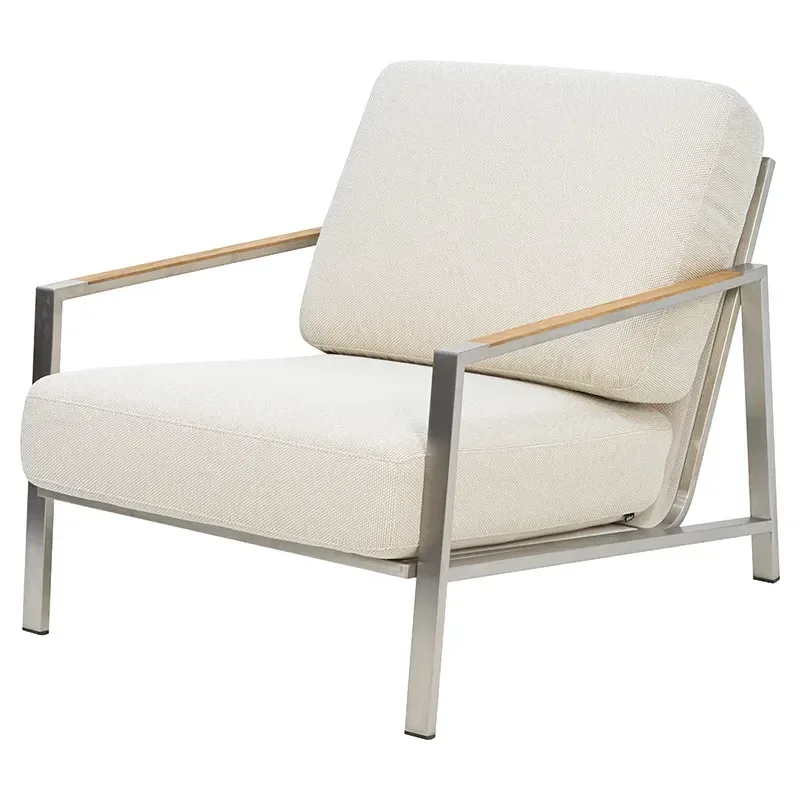 Naos sessel Stainless steel / Dot beige fra Brafab – produktbillede