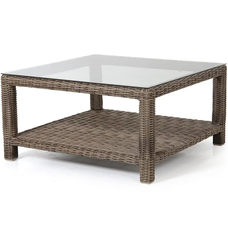 Ninja Couchtisch 90x90 cm Rustikal Kunststoff Rattan von Brafab – Produktfoto