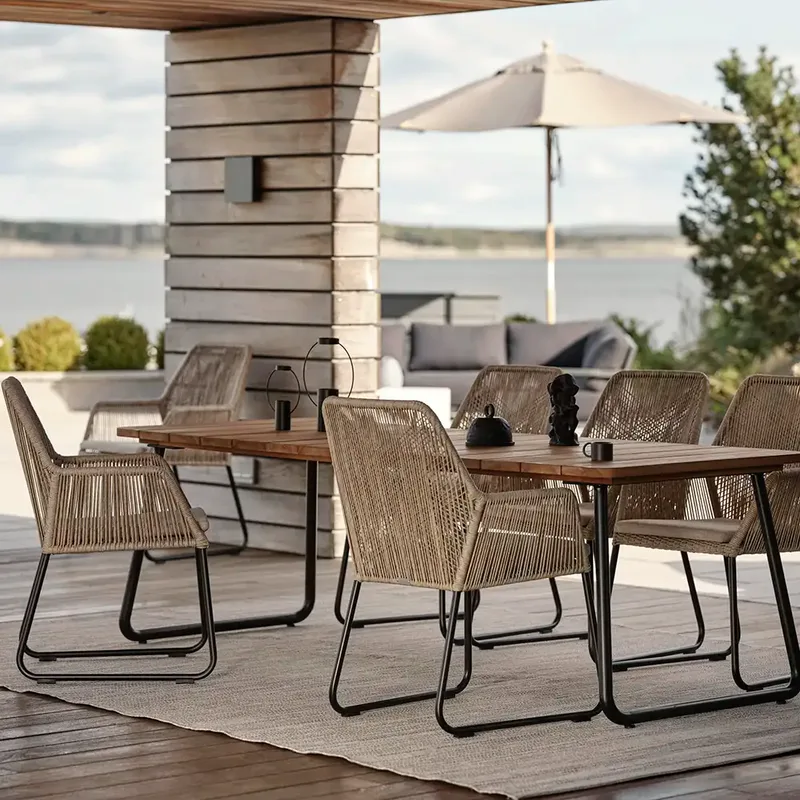 Nolli Esstisch 90x225 cm schwarz/teak von Brafab – Produktfoto