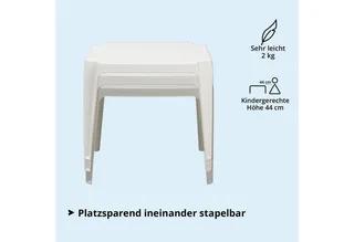 Olle stapelbarer Tisch 50x55 cm weißer Kunststoff von Brafab – Produktfoto 5 von 5