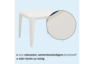 Olle stapelbarer Tisch 50x55 cm weißer Kunststoff von Brafab – Produktfoto 4 von 5