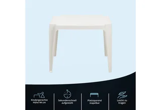 Olle stapelbarer Tisch 50x55 cm weißer Kunststoff von Brafab – Produktfoto 3 von 5