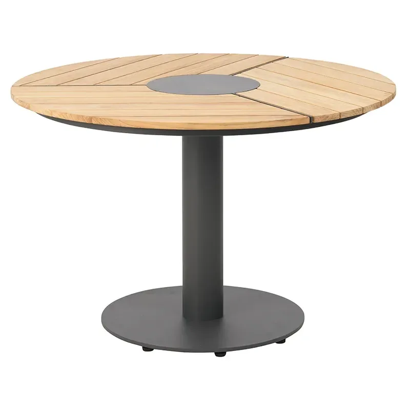 Peace Wood esstisch 110 cm anthrazit / teak von Brafab – Produktfoto