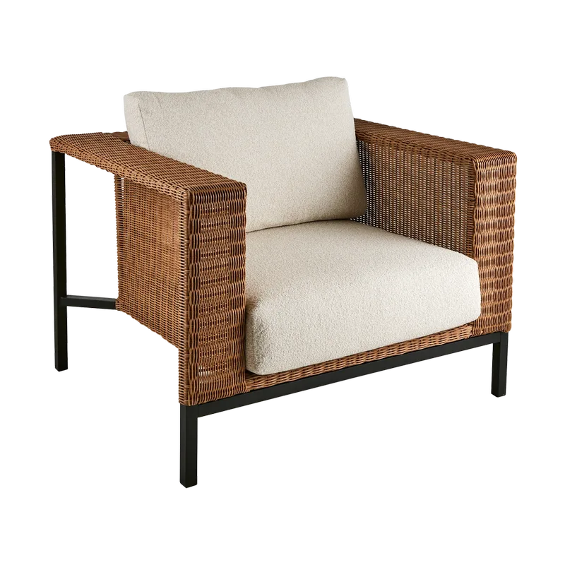 Shell Loungesessel Teddy rice-schwarz by Brafab – product photo