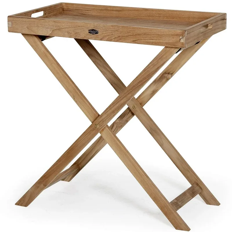 Turin Tablett Tisch hoch Teak von Brafab – Produktfoto