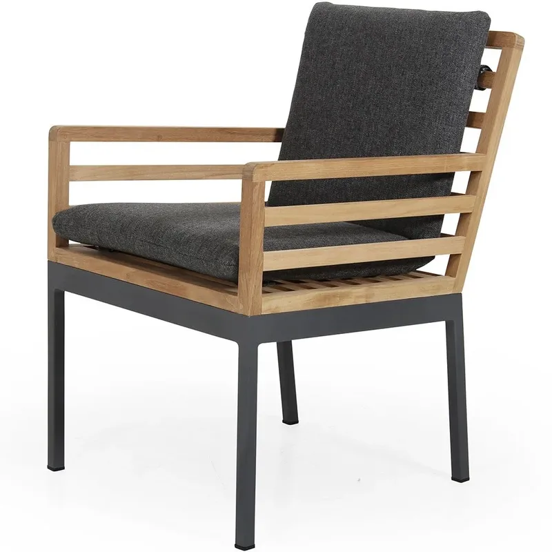 Zalongo Esszimmerstuhl grau / Teak van Brafab – productfoto