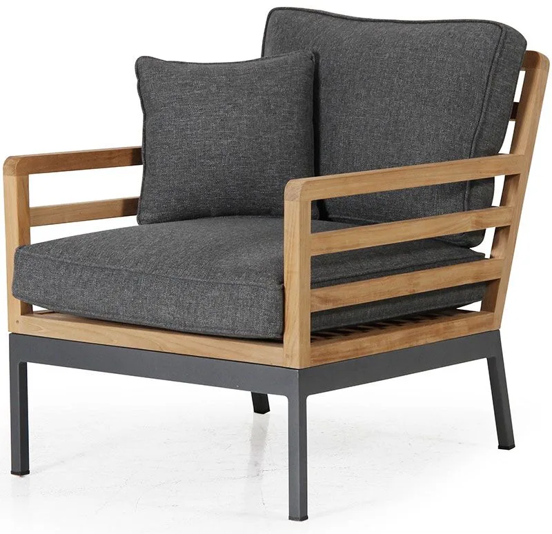 Zalongo Sessel natur/grau Teakholz från Brafab – produktbild