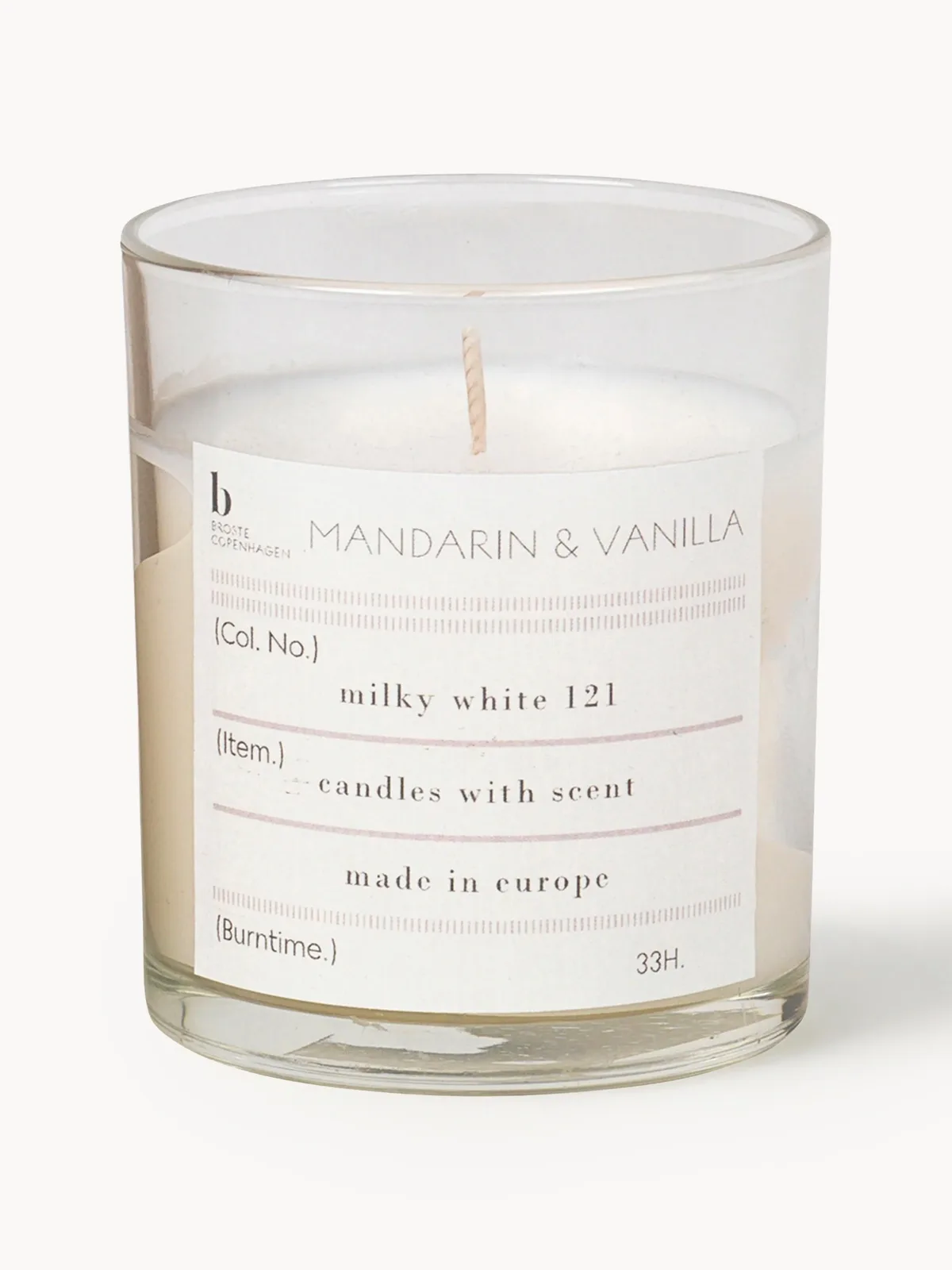Bougie parfumée Lovelock (mandarine & vanille) de Broste Copenhagen – photo du produit