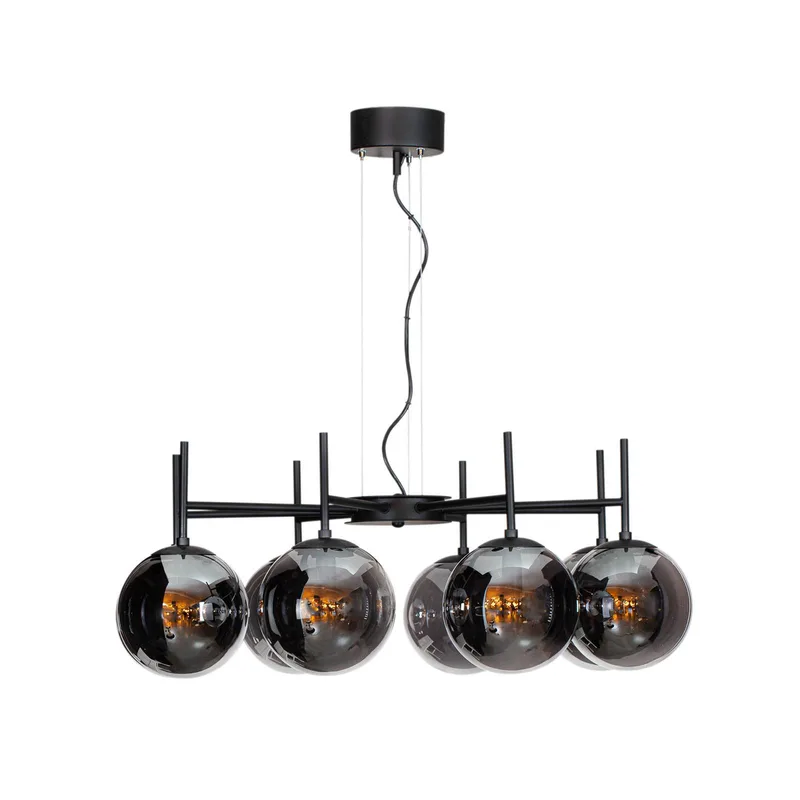 Boyle hanglamp, 8-lamps von By Rydéns in Schwarz, Rookgrijs – Produktfoto