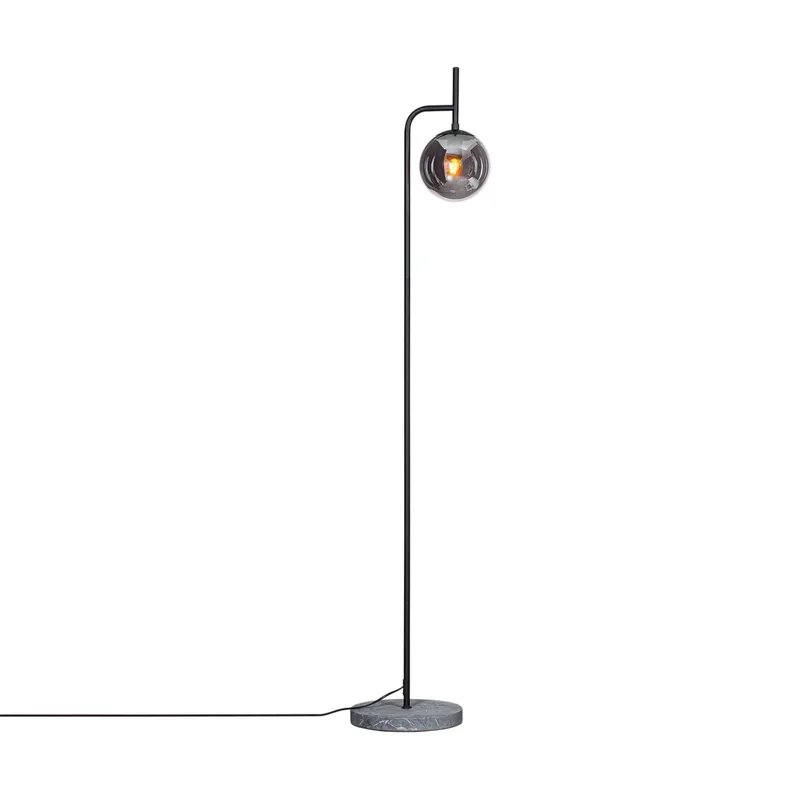 Boyle vloerlamp met marmer voet by By Rydéns in Marmer, Black, Rookgrijs – product photo