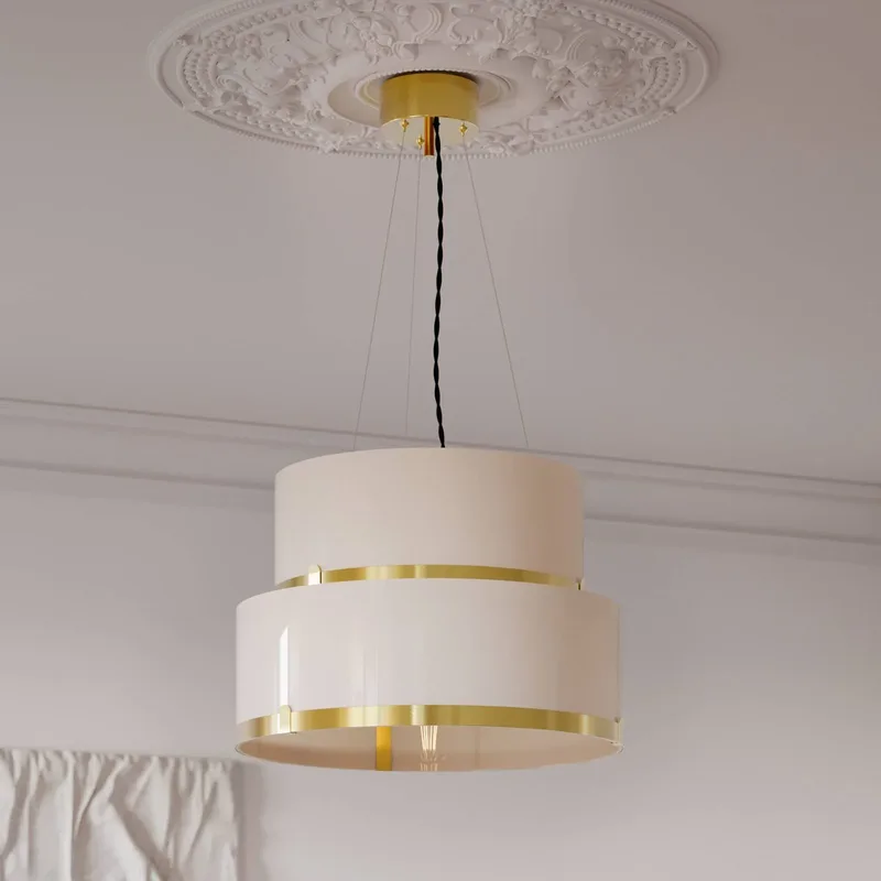 By Rydens hanglamp Marcel, messing/wit, Ø 50 cm van By Rydéns in Messing, Wit – productfoto