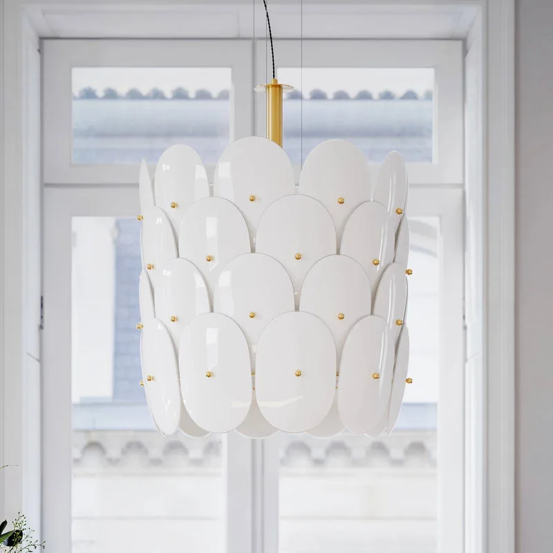 By Rydens hanglamp Omlott, messing/wit, Ø 50 cm van By Rydéns in Messing, Wit – productfoto