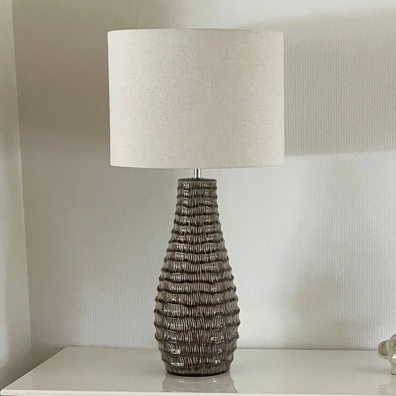 By Rydens tafellamp Bartha, bruin/beige, hoogte 74 cm by By Rydéns in Brown, Beige – product photo