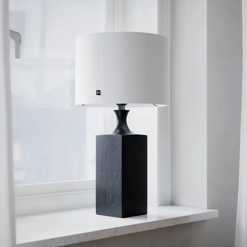 By Rydens tafellamp Woody, hoogte 56 cm, zwart/wit, hout by By Rydéns in Black, White – product photo