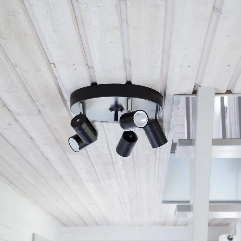 Correct plafondspot 5-lamps van By Rydéns in Zwart mat – productfoto