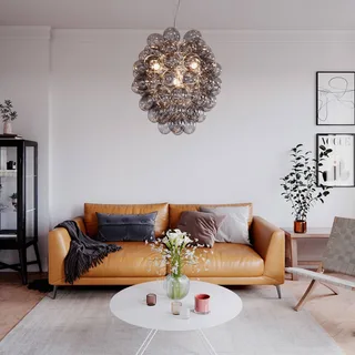 Deluxe glazen hanglamp Ø 64 cm van By Rydéns in Rookgrijs – productfoto 2 van 2