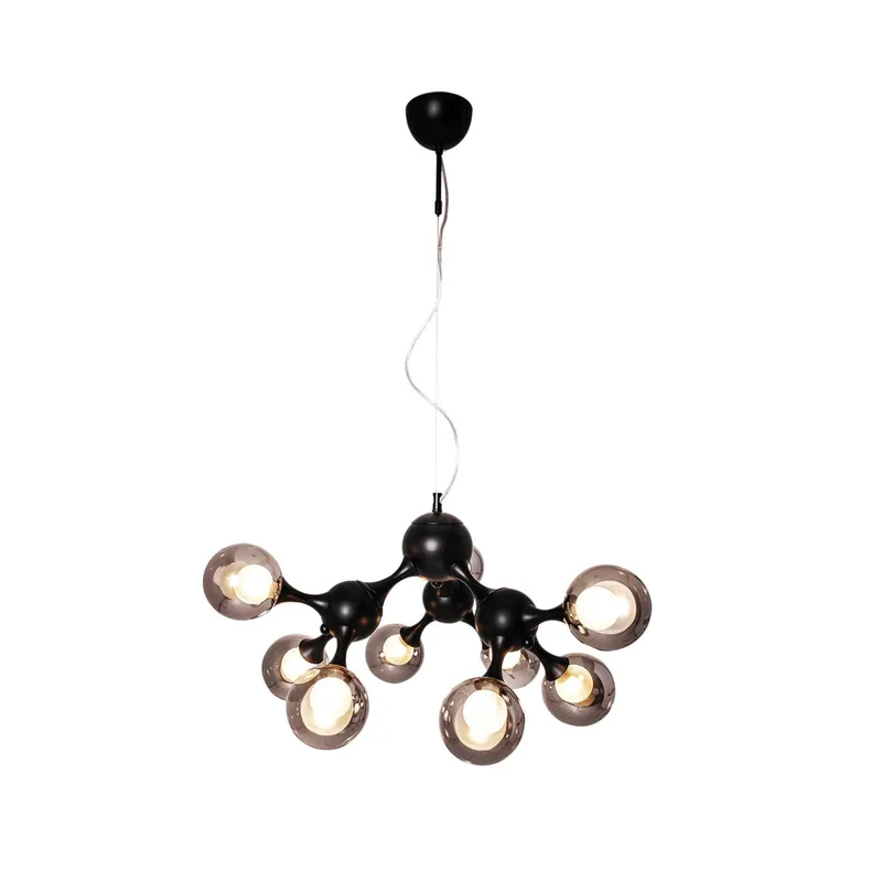 Enzo hanglamp, 8-lamps by By Rydéns in Black, Rookgrijs – product photo