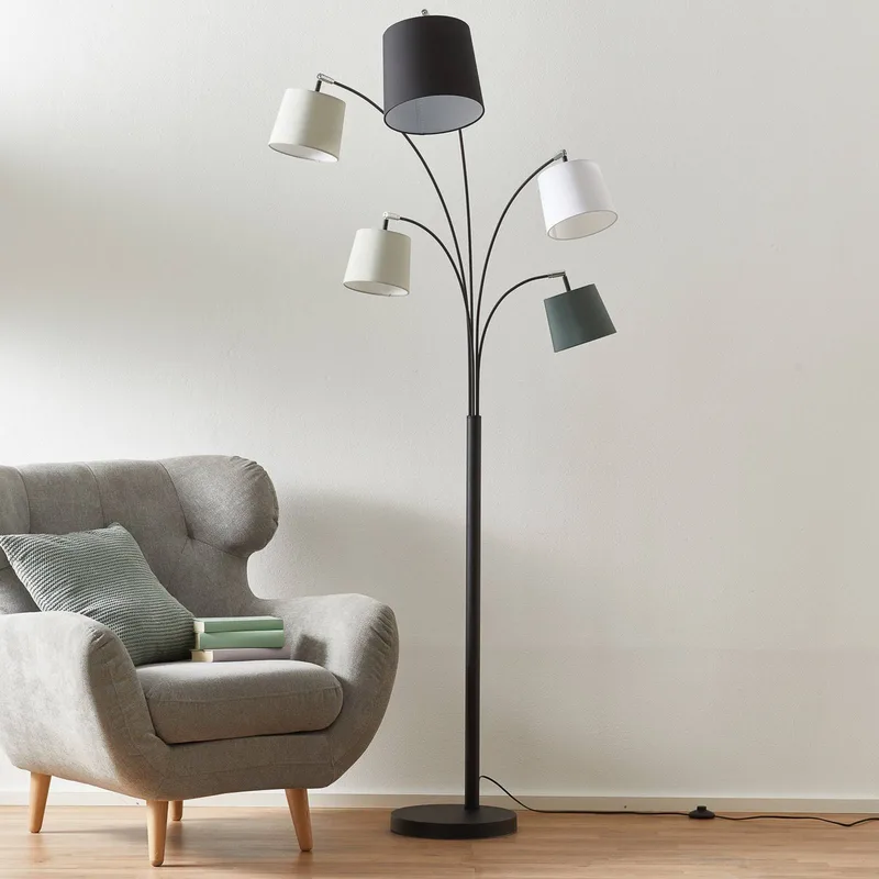 Foggy vloerlamp, 5 kappen, zwart by By Rydéns in Black, Grey, Light grey, White – product photo 2 of 5