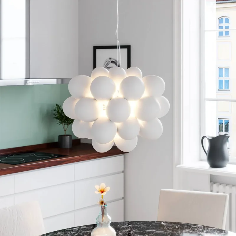 Gross glazen hanglamp, 50 cm van By Rydéns in Mat wit – productfoto