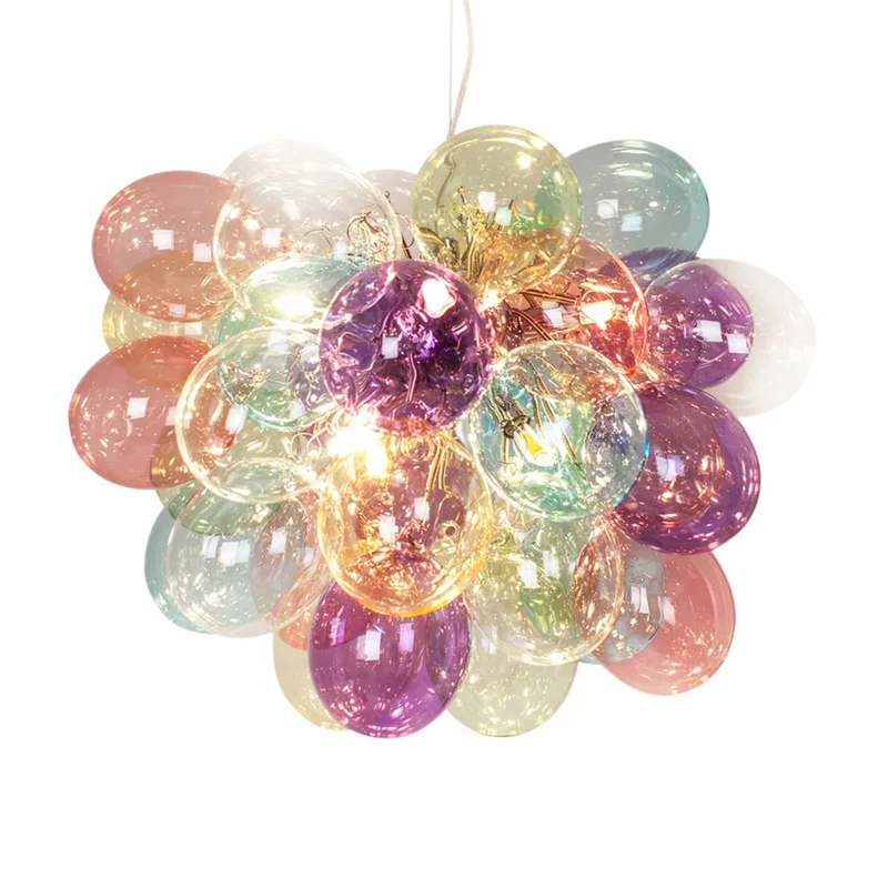 Gross glazen hanglamp, bont, 50 cm fra By Rydéns i Flerfarvet – produktbillede