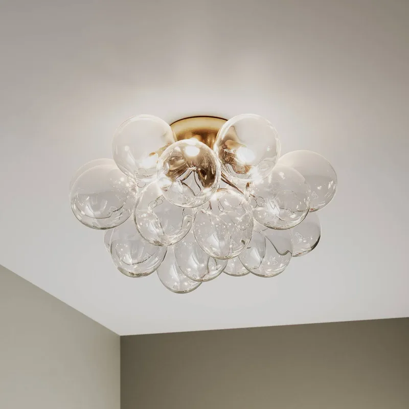 Gross plafondlamp, messing/helder, Ø 50 cm, glas van By Rydéns in Helder, Messing – productfoto