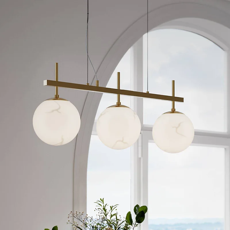 hanglamp Bellagio, messing/wit, 3-lamps, glas by By Rydéns in White, Brass – product photo