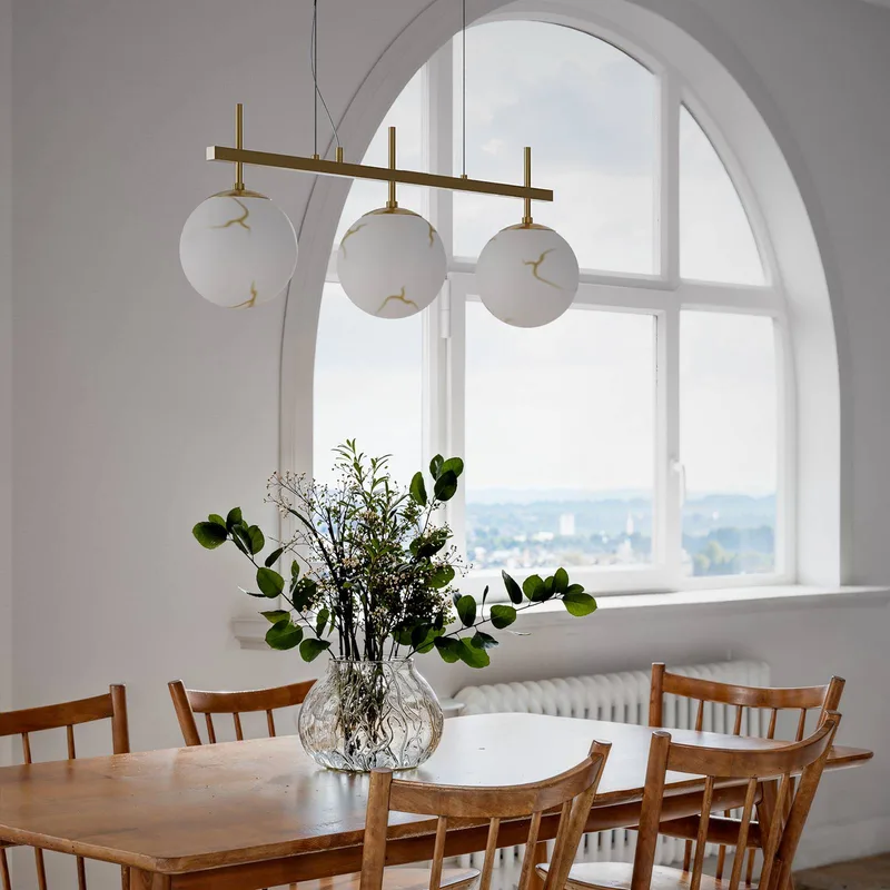 hanglamp Bellagio, messing/wit, 3-lamps, glas by By Rydéns in White, Brass – product photo 3 of 3