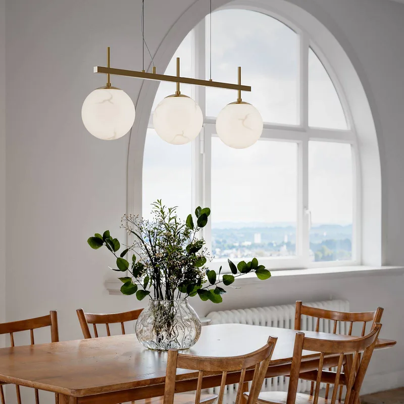 hanglamp Bellagio, messing/wit, 3-lamps, glas by By Rydéns in White, Brass – product photo 2 of 3
