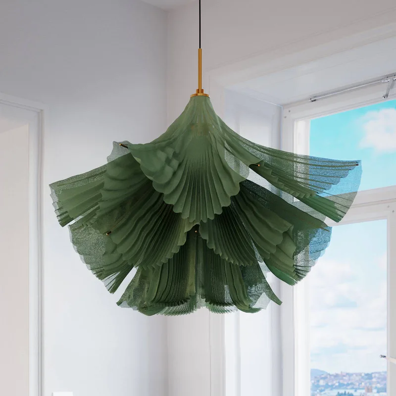 hanglamp Juliette, tule/metaal, 75 cm, E27 fra By Rydéns i Grøn – produktbillede