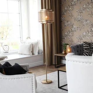 Hermine vloerlamp, messing de By Rydéns en Mat messing – photo du produit 1 sur 5