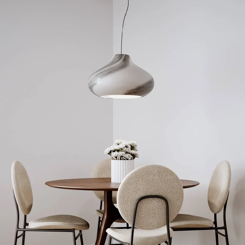 Mira hanglamp, zwart, Ø 45 cm, glas van By Rydéns in Zwart, Wit – productfoto 2 van 2