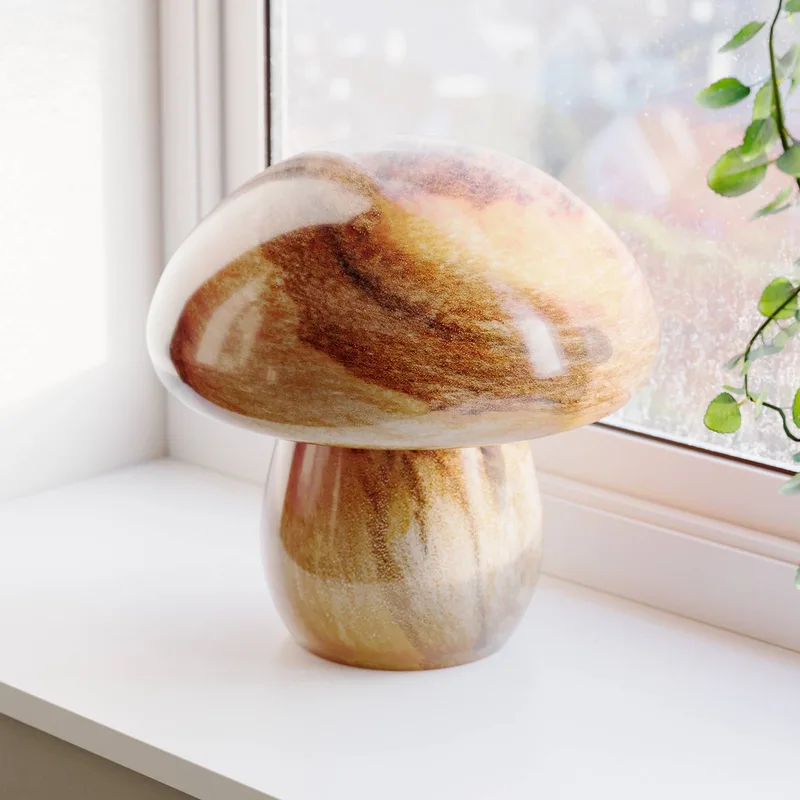Mira Paddenstoel tafellamp, naturel, glas, E27 by By Rydéns in Natuurlijk, Brown – product photo