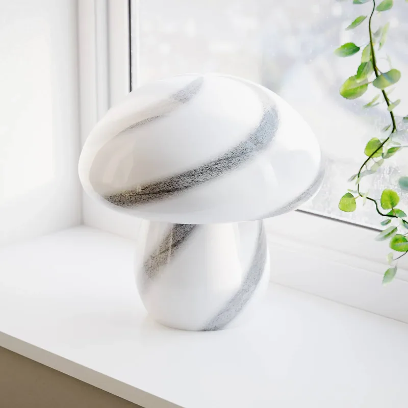 Mira Paddenstoel tafellamp, zwart/wit, glas by By Rydéns in Black, White – product photo