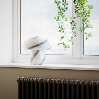 Mira Paddenstoel tafellamp, zwart/wit, glas de By Rydéns en Noir, Blanc – photo du produit 2 sur 3