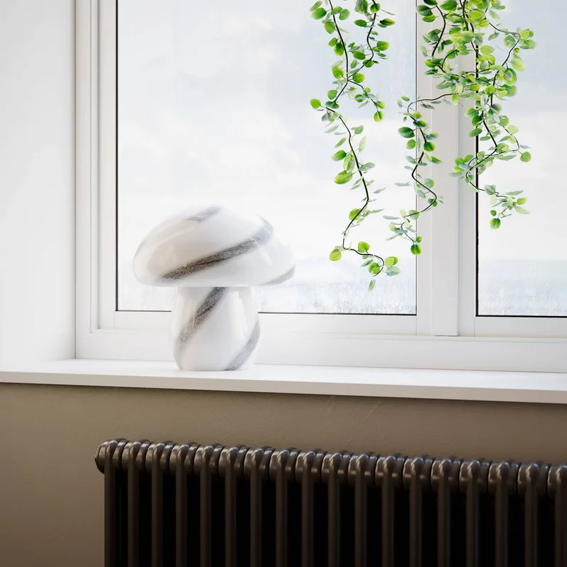 Mira Paddenstoel tafellamp, zwart/wit, glas de By Rydéns en Noir, Blanc – photo du produit 2 sur 3